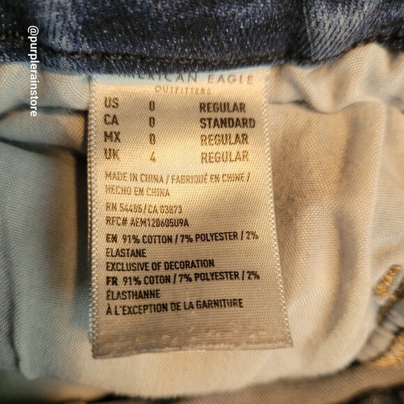 American Eagle Jeans 0 R Curvy Hi Rise Jegging Next Level Stretch Medium Wash - Picture 6 of 12